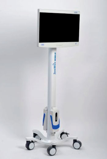 Image: The ZeroWire MOBILE surgical display system (Photo courtesy of NDS Surgical Imaging).