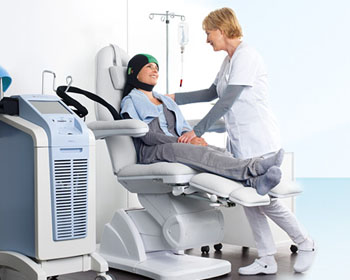Image: The DigniCap scalp cooling system (Photo courtesy of Dignitana).