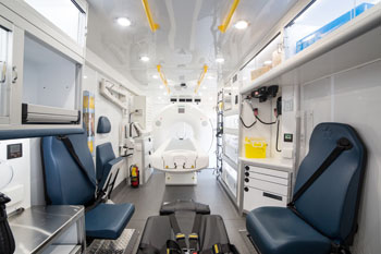 Image: The interior of the MSU, with CT scanner (Phot courtesy of UT College of Medicine). Image: The interior of the MSU, with CT scanner (Phot courtesy of UT College of Medicine).