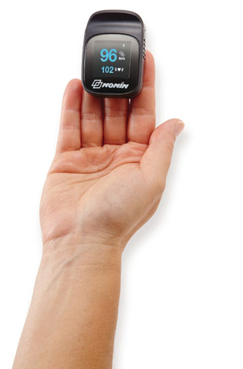 Image: The NoninConnect Elite Model 3240 Bluetooth pulse oximeter (Photo courtesy of Nonin Medical).