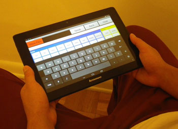 Image: The “Speak for Myself” tablet-based communication application (Photo courtesy of Florida Atlantic University).