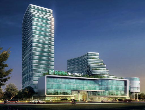 Художественная визуализация больницы Raffles Hospital Chongqing (изображение любезно предоставлено Raffles Medical Group).