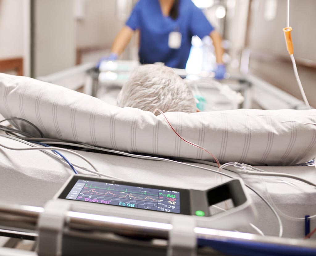 Image: A patient being transferred with the IntelliVue X3 monitor (Photo courtesy of Philips Healthcare).