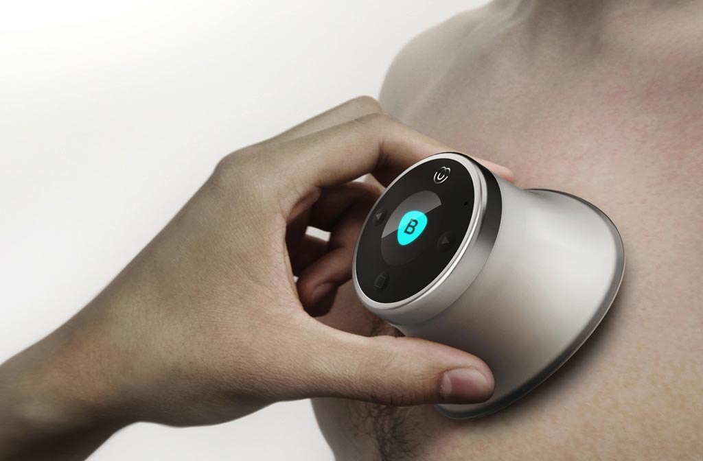 Image: An electronic listening device detects cardiovascular disease (Photo courtesy of AUM Cardiovascular).