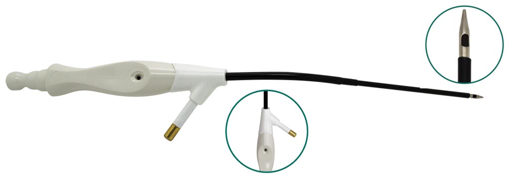 Image: The single-use Diathermy Abbey Needle with Suction is designed to improve visibility at the surgical site during breast surgery (Photo courtesy of Single Use Surgical).