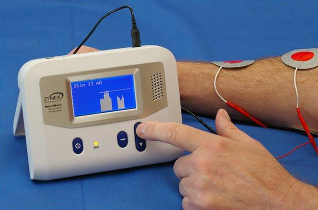 Image: An EMG feedback device helps stroke patients recover muscle control (Photo courtesy of Zynex).