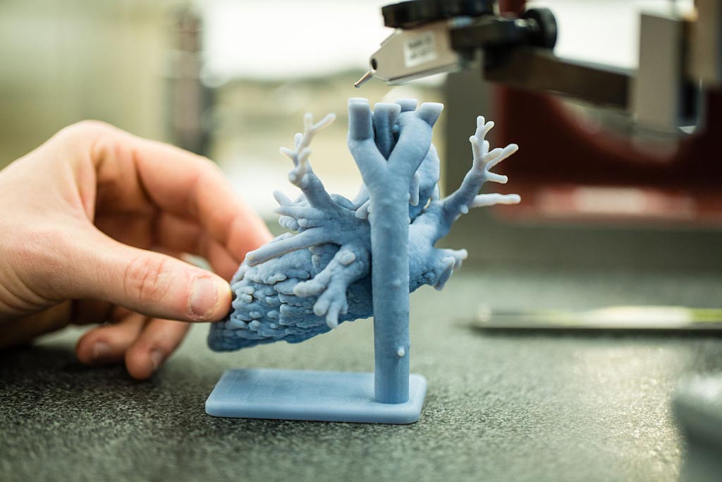 Image: At MEDICA, Stratasys showed how 3D printed models are improving patient outcome and hospital efficiency, while also offering live on-stand medical 3D printing (Photo courtesy of Stratasys).