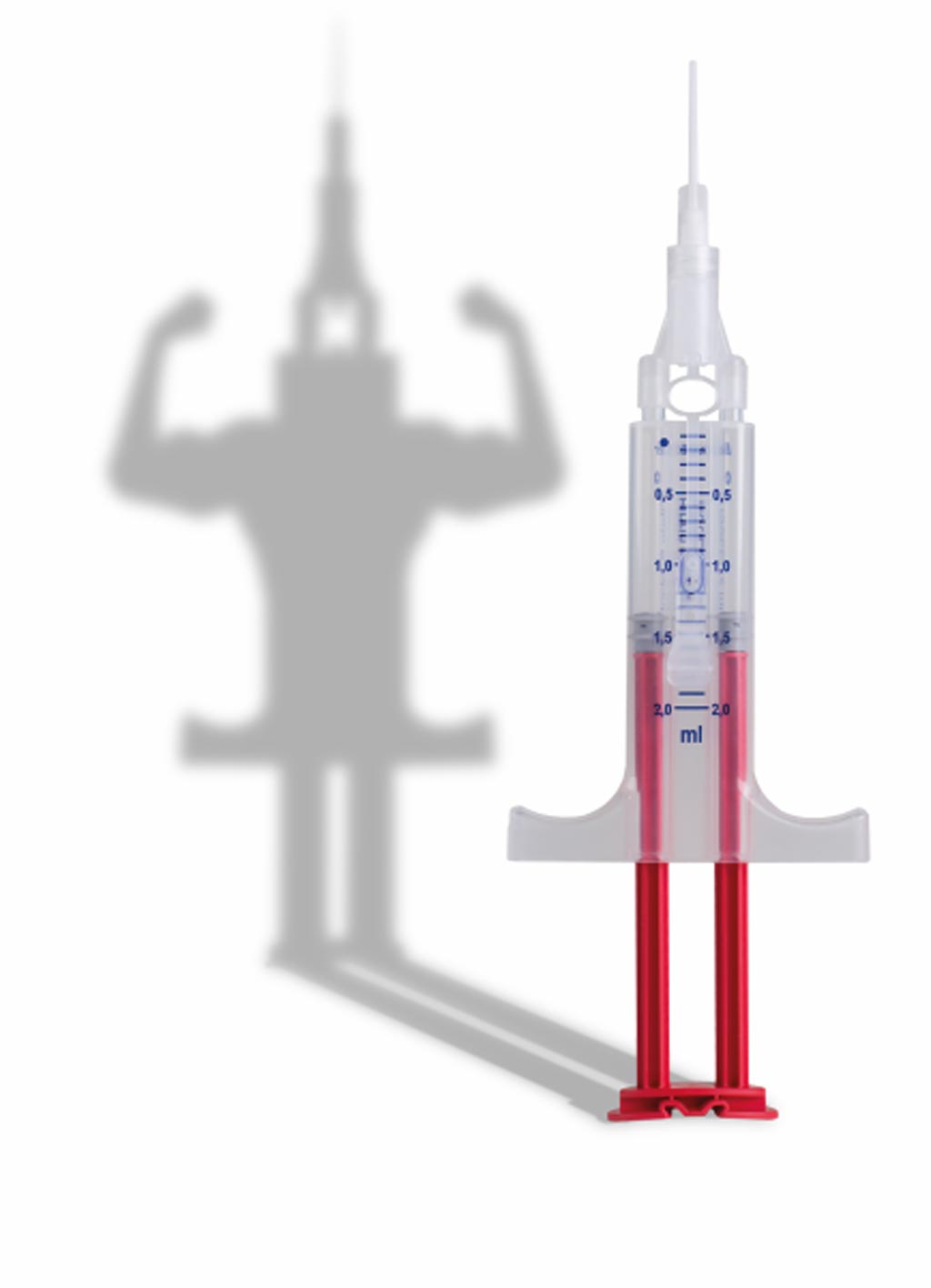 Image: The new 2-ml Prima syringe, designed for the Tisseel fibrin sealant (Photo courtesy of Baxter International).