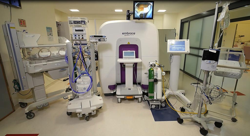 Image: The Embrace Neonatal MRI System inside a NICU (Photo courtesy of Aspect Imaging). Image: The Embrace Neonatal MRI System inside a NICU (Photo courtesy of Aspect Imaging).