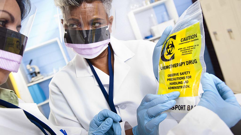 Image: Many oncology nurses do take necessary precautions when handling chemotherapy (Photo courtesy of U-M).