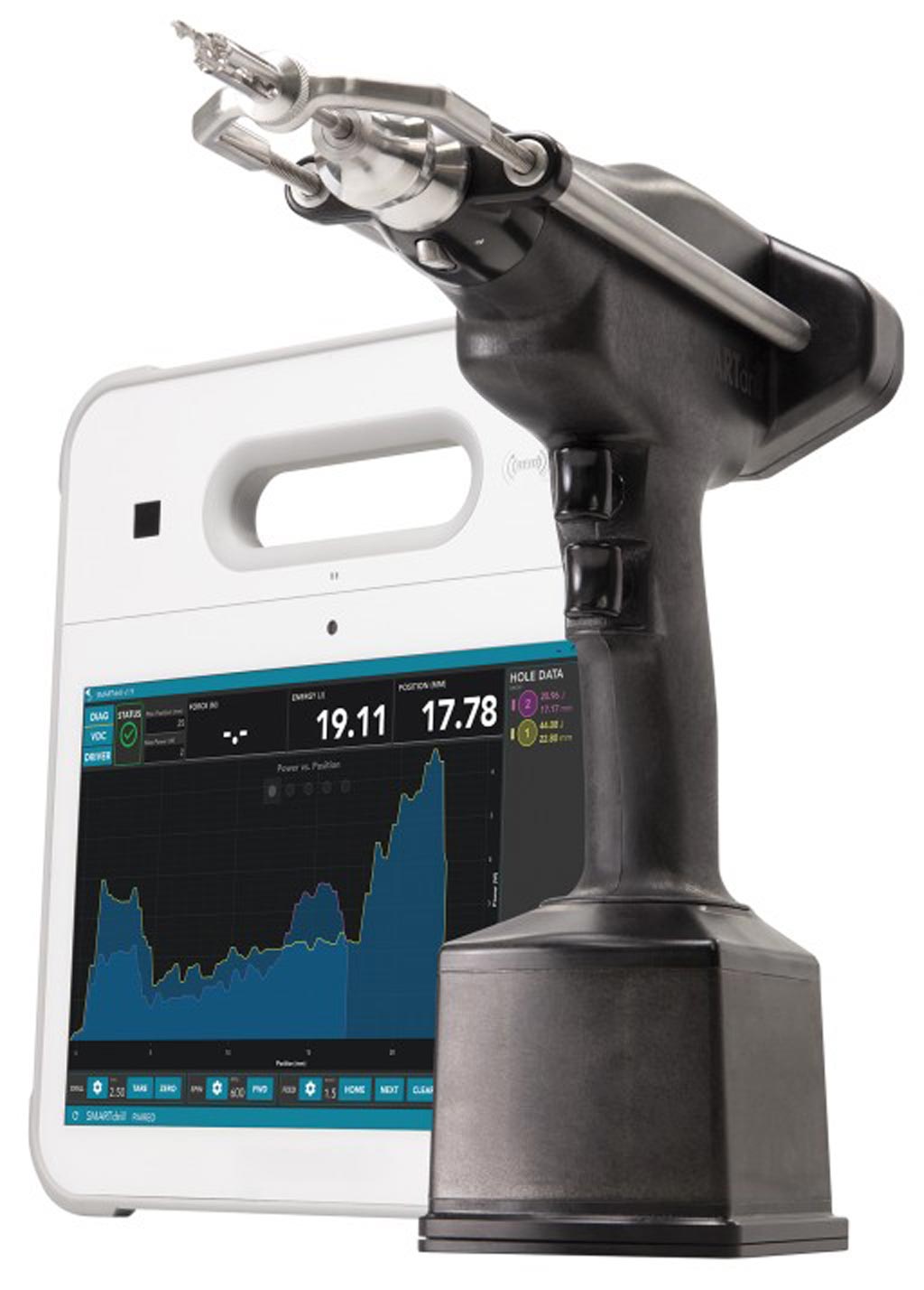 Image: The SMARTdrill 6.0 and its GUI (Photo courtesy of Smart Medical Devices).