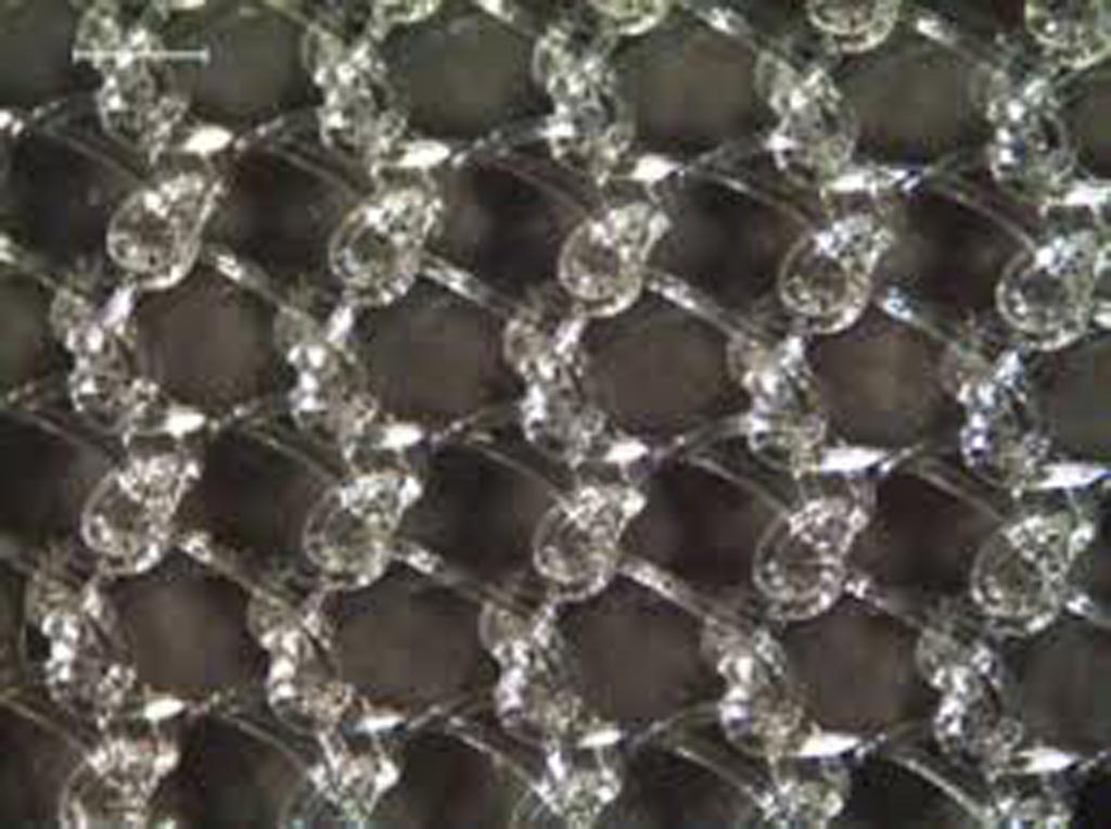 Image: A close-up of warp knitted mesh treated with ANAB technology (Photo courtesy of Exogensis).