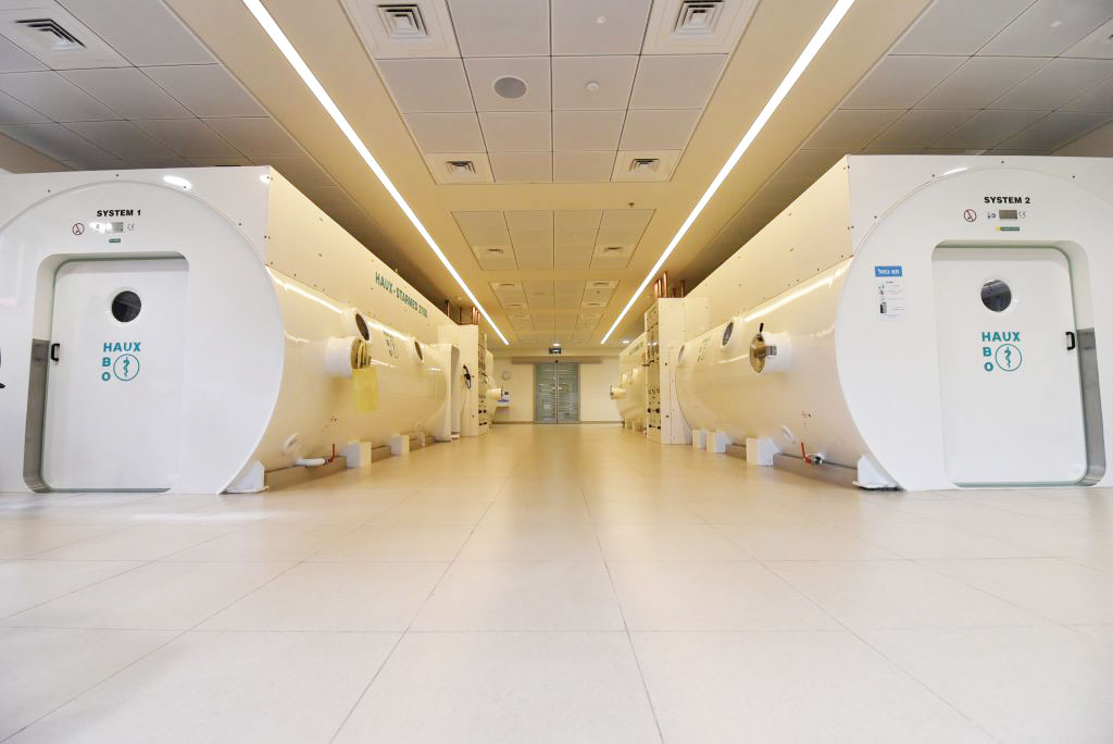 Image: HBOT lounges at the Sagol Center for Hyperbaric Medicine and Research (Photo courtesy of Shamir Medical Center)