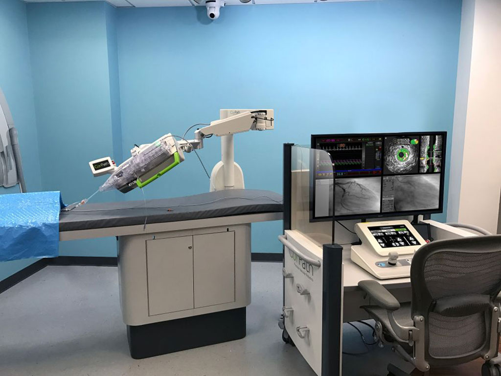 Image: The CorPath GRX robotic-assisted platform (Photo courtesy of Corindus Vascular Robotics)