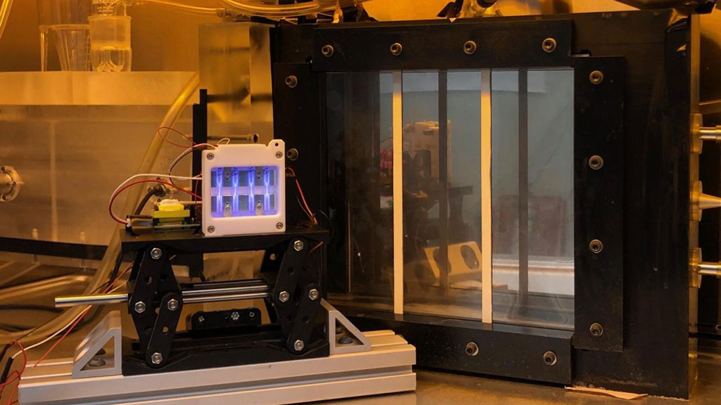 Image: Equipment used to test the effect of far-UVC light on airborne coronaviruses (Photo courtesy of Center for Radiological Research at Columbia University)