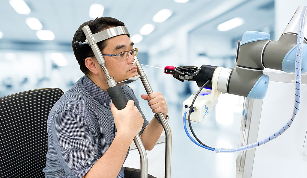 The NSR autonomously takes nasal samples (Photo courtesy of Brain Navi Biotechnology)