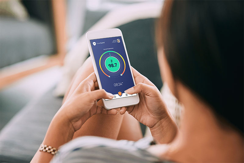 The FeverGuard app warns of rising body temperatures (Photo courtesy of Solos Health Analytics)