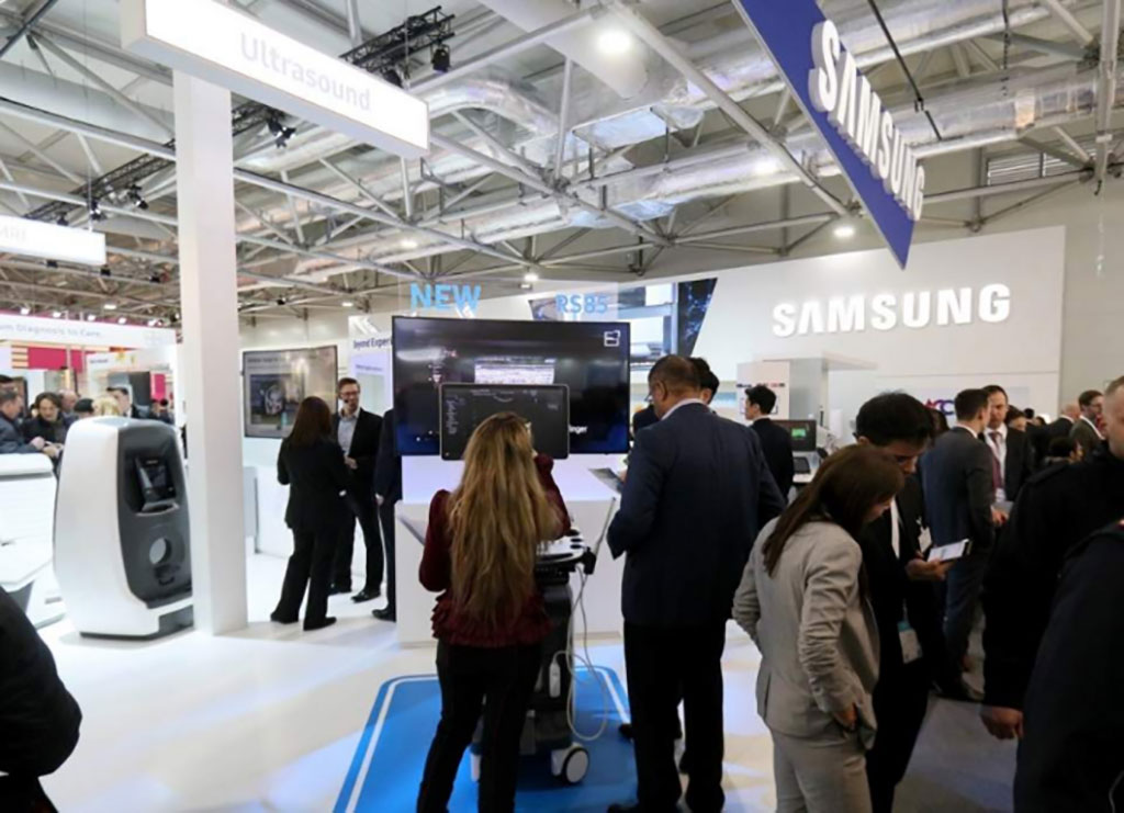Image: The OmniTom Elite 16-slice mobile CT scanner was on display at ECR 2022 (Photo courtesy of Samsung)
