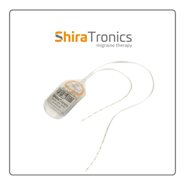 Image: The ShiraTronics device uses small electrical pulses to treat chronic migraines (Photo courtesy of ShiraTronics)