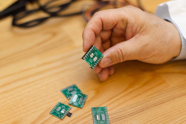 Image: Printed circuit boards are used to control the LED hyperspectral imaging device (Photo courtesy of The University of Texas at Dallas)