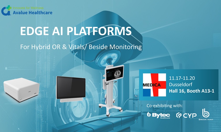 Avalue Healthcare is co-exhibiting with Bytec Healthcare, Cypress Technology, and Brain Navi at Medica 2025 (photo courtesy of Avalue Healthcare) Avalue Healthcare is co-exhibiting with Bytec Healthcare, Cypress Technology, and Brain Navi at Medica 2025 (photo courtesy of Avalue Healthcare)