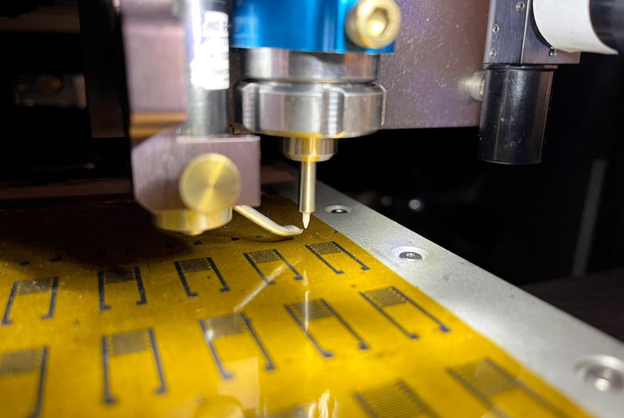 Image: To move closer to a biological model, Mark Hersam’s team developed artificial neurons using soft, printable materials that better mimic the brain’s structure and behavior. The backbone of that advance is a series of electronic inks (photo courtesy of Mark Hersam/Northwestern University)