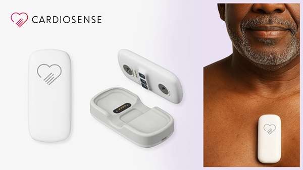 Image: Cardiosense’s CardioTag chest‑worn wearable sensor, which supplies the physiologic signals used by the software, previously obtained 510(k) clearance in July 2025 (Photo courtesy of Cardiosense)