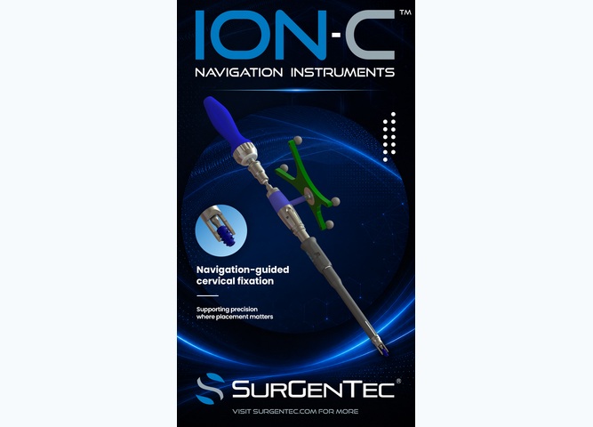 Image: SurGenTec Announces FDA Clearance of ION-C Navigation for Real-Time Guidance in Posterior Cervical Facet Procedures (Photo courtesy of SurGenTec)