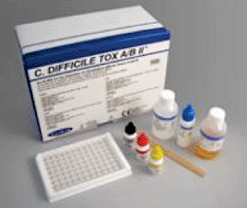 Image: The C. difficile Tox A/B II enzyme immunoassay (Photo courtesy of Techlab).