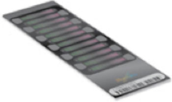 Комплект HumanHT-12 v4 BeadChip использует метод DirectHyb и предназначен для работы с системами iScan, HiScan и Bead Array Reader (фото любезно предоставлено компанией Illumina). Комплект HumanHT-12 v4 BeadChip использует метод DirectHyb и предназначен для работы с системами iScan, HiScan и Bead Array Reader (фото любезно предоставлено компанией Illumina).