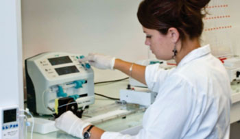 Image: Coating nitrocellulose strips for the simultaneous analysis of multiple analytes (Photo courtesy of NG Biotech).