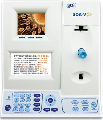 Image: The SQA-V Gold with V-Sperm Gold (Photo courtesy of Medical Electronic Systems).
