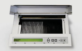 Image: The compact EUROBlotMaster processor for immunoblot strips (Photo courtesy of Euroimmun AG).