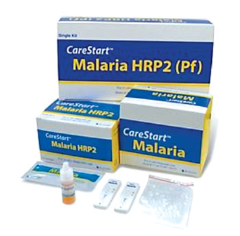 Image: The CareStart Malaria rapid diagnostic tests that diagnose malaria infection from whole blood of patients in 20 minutes (Photo courtesy of Access Bio).