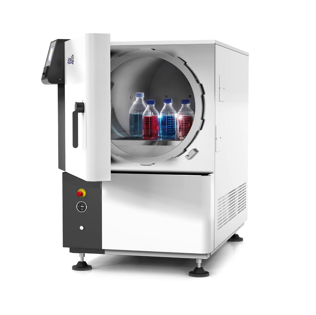 A front-loading, 33-liter benchtop autoclave (Photo courtesy of Astell Scientific).