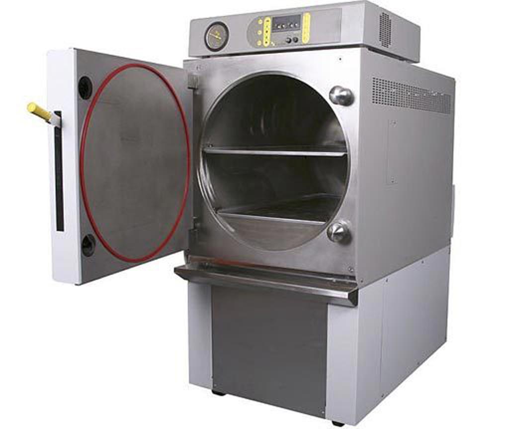 Image: The QCS EH100 front-loading steam sterilizer (Photo courtesy of Priorclave).