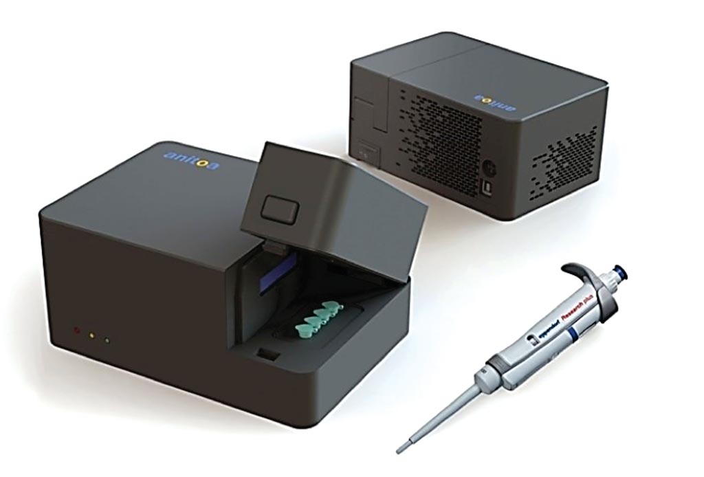Image: The Maverick portable quadruplex PCR system (Photo courtesy of Anitoa Systems).
