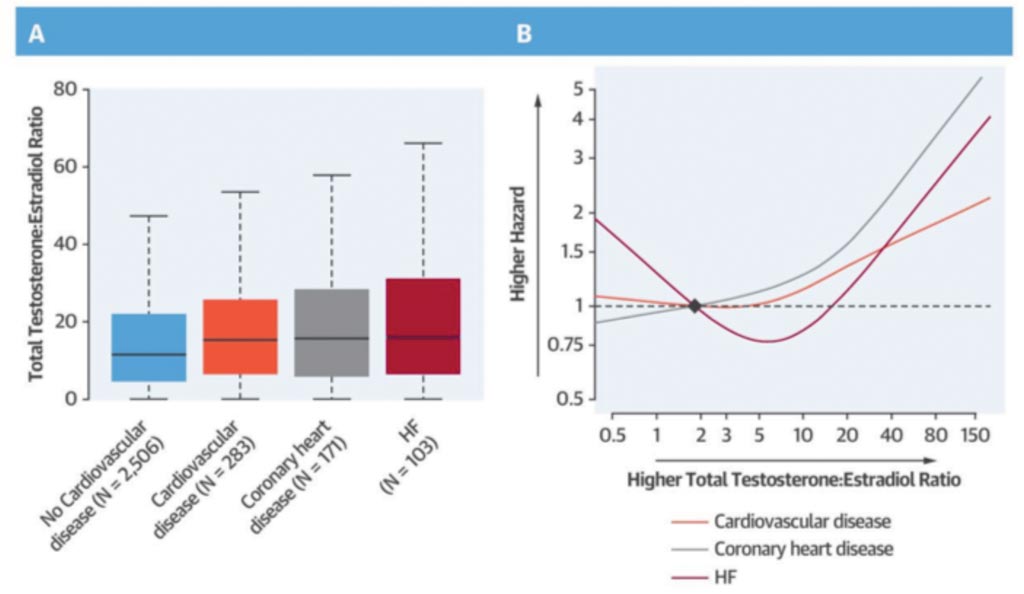 Image: Testosterone/estradiol ratio and the risk of cardiovascular disease, coronary heart disease and heart failure (HF) in post-menopausal women (Photo courtesy of Johns Hopkins Medicine).