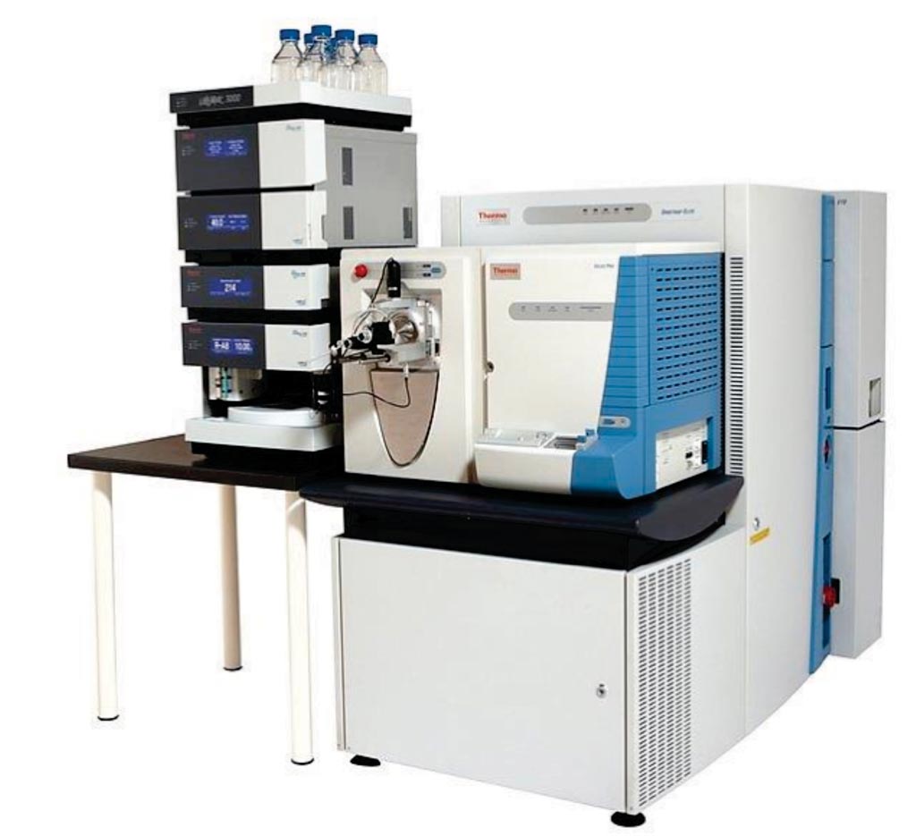 Image: The Dionex Ultimate 3000 UHPLC system coupled with the high-resolution nano-ESI Orbitrap-Elite mass spectrometer (Photo courtesy of Thermo Fisher Scientific).