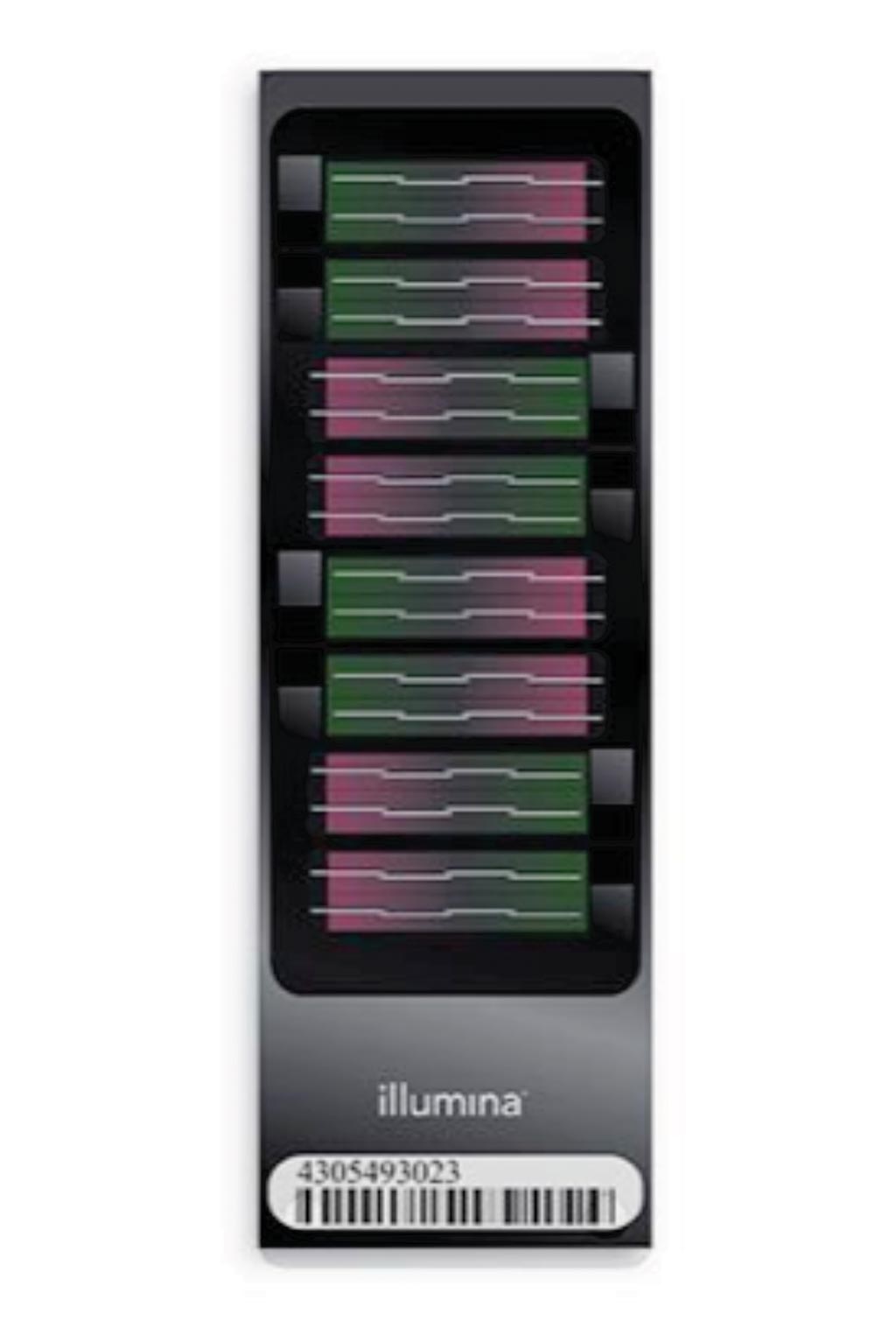 Image: The Infinium Human Methylation 450K BeadChip: robust methylation profiling microarray with extensive coverage of CpG islands, genes, and enhancers; used for epigenome-wide association studies (Photo courtesy of Illumina).