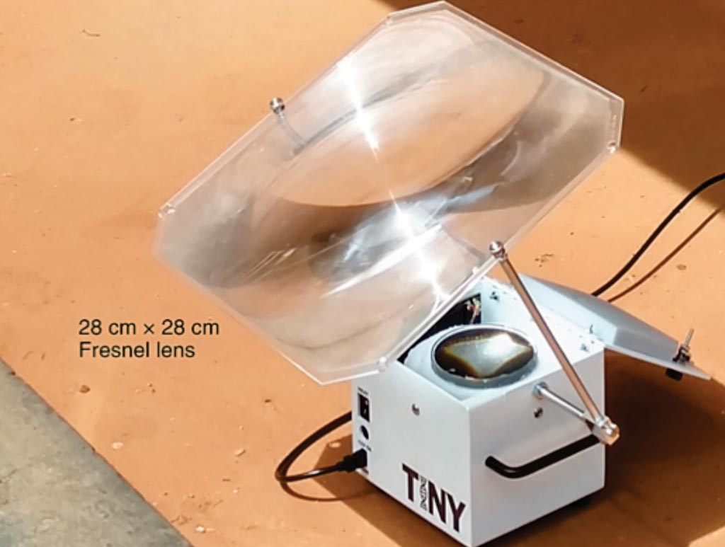 Image: A lunchbox-sized device for nucleic acid quantification that can be powered by sunlight, a flame or electricity enables the diagnosis of disease in settings with unreliable power supply (Photo courtesy of Cornell University).