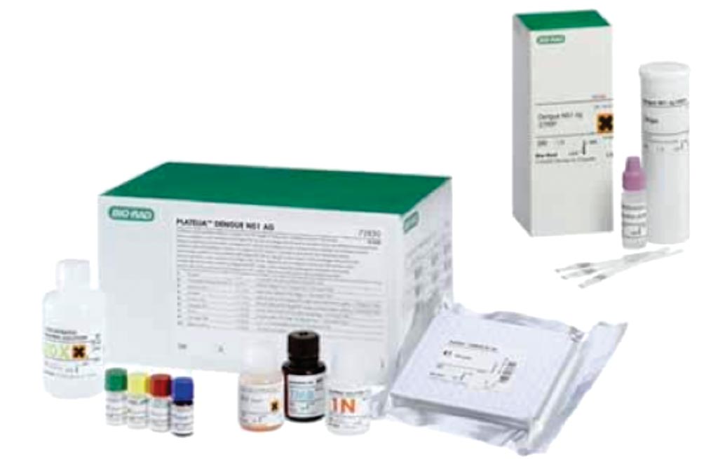 Image: PLATEILA DENGUE NS1 AG: Qualitative or semi-quantitative detection of dengue virus NS1 antigen in human serum or plasma by enzyme immunoassay (Photo courtesy of Bio-Rad).