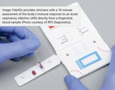 Image: FebriDx provides clinicians with a 10-minute assessment of the body’s immune response to an acute respiratory infection (ARI) directly from a fingerstick blood sample (Photo courtesy of RPS Diagnostics).