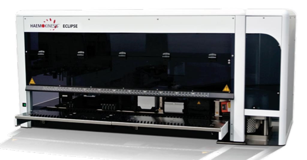 Image: The Eclipse Immunohematology Analyzer incorporates STARGEL10 AUTO Card Stacker technology enabling the loading of 32 STARGEL10 AUTO cards at once (Photo courtesy of Haemokinesis).