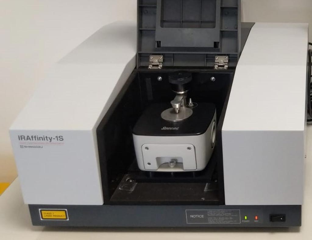 Image: An example of an FTIR spectrometer with an attenuated total reflectance (ATR) attachment (Photo courtesy of Wikimedia Commons).