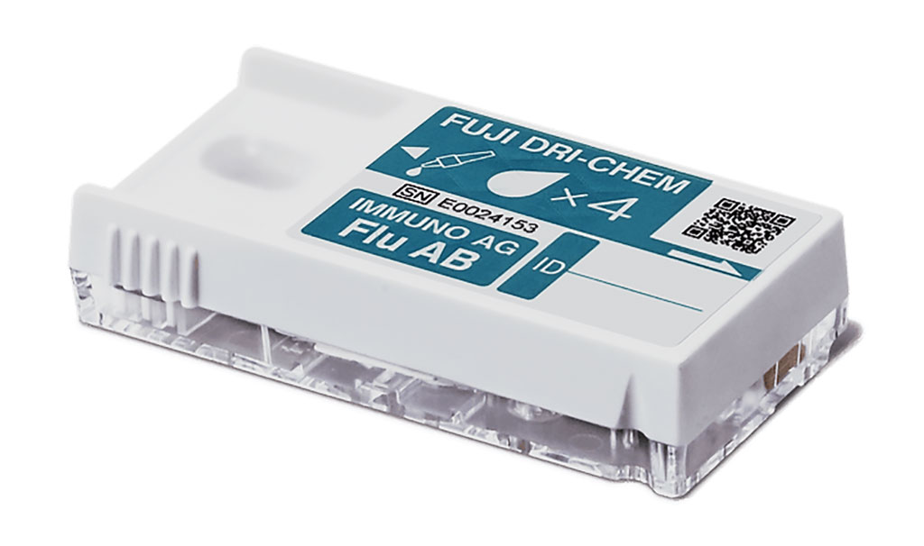 Image: The Fuji dri-chem immuno AG cartridge FluAB kit (Photo courtesy of Fujifilm Corporation)