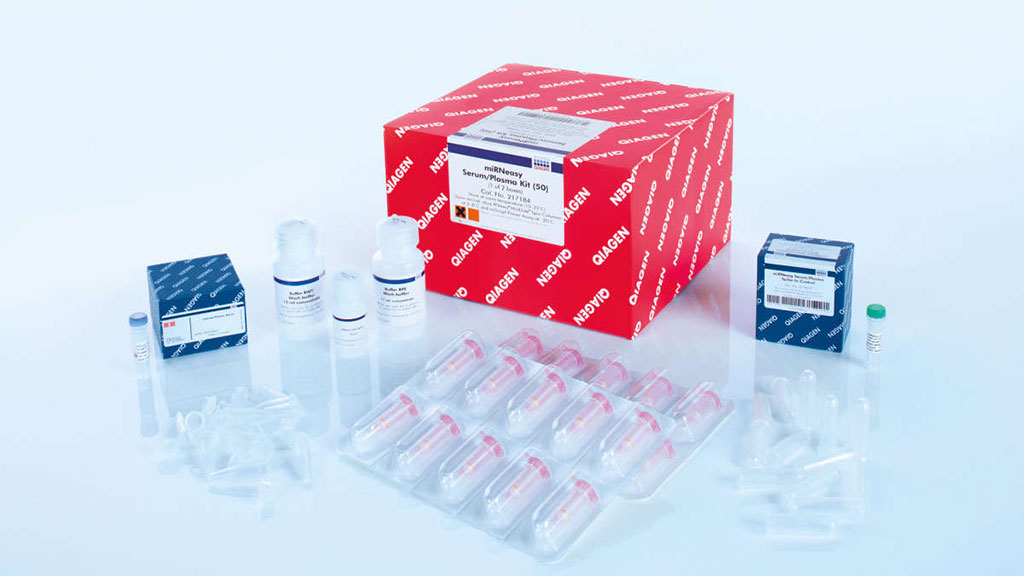 Image: The Qiagen miRNeasy serum/plasma miRNA isolation kit (Photo courtesy of Qiagen).