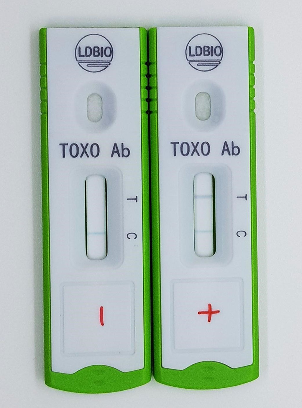 Image: TOXOPLASMA ICT IgG-IgM is a unitary qualitative rapid test based on the immune chromatography technology (lateral flow), allowing the simultaneous detection of both IgG and IgM class anti-Toxoplasma antibodies in human sera (Photo courtesy of LDBIO DIAGNOSTICS)
