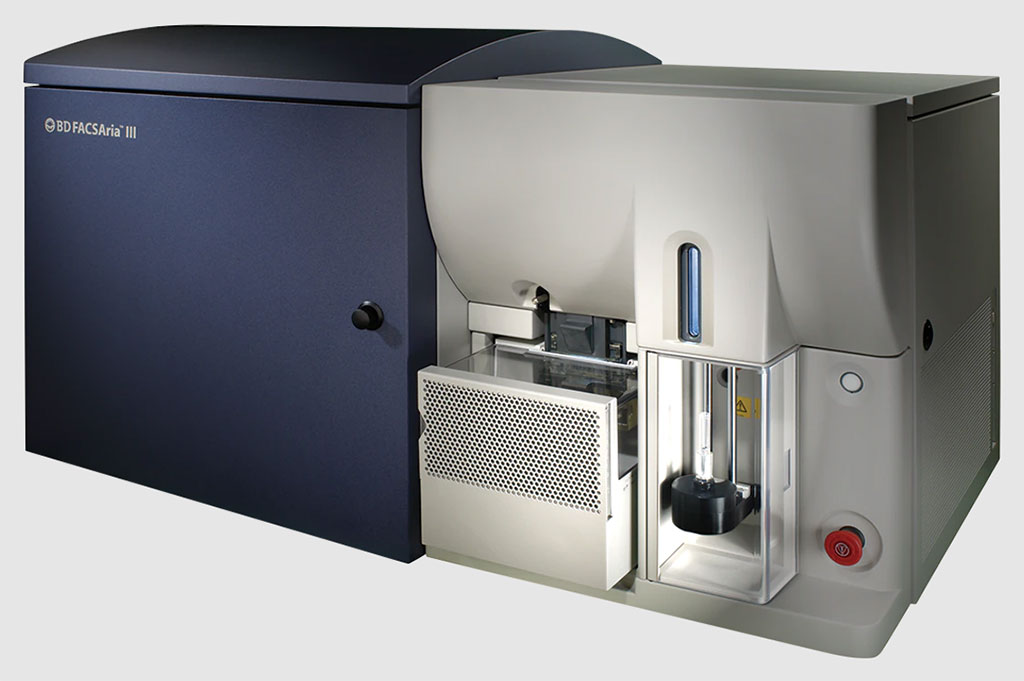 Image: The BD FACSAria III cell sorter is equipped with 4 lasers and the instrument enables multicolor analysis of up to 15 parameters (Photo courtesy of BD Biosciences)