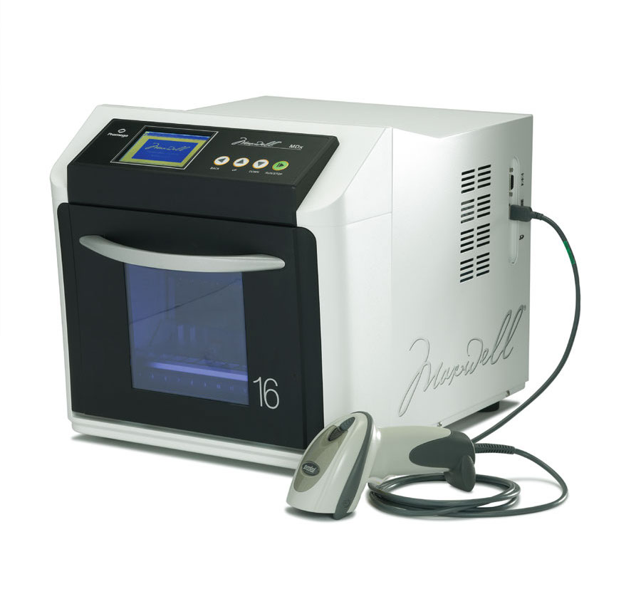Image: The Promega Maxwell 16 automated purification of genomic DNA, RNA or recombinant Proteins from a wide range of sample types (Photo courtesy of Fischer Scientific).